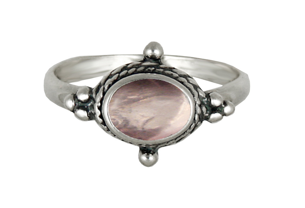 Sterling Silver Gemstone Ring With Rose Quartz Size 7